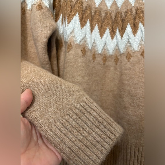 KARL LAGERFELD PARIS Fair Isle Metallic Sweater - Picture 2 of 6